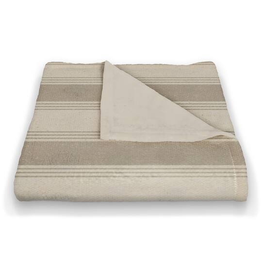 Stripe Coral Fleece Blanket